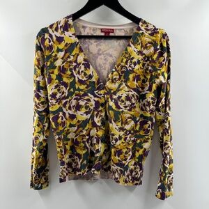 Merona Floral V-Neck Sweater – Size Small